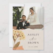 Elegant White Cream Modern Photo Wedding 