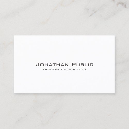 Elegant White Creative Design Modern Plain Business Card