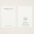 Elegant white custom logo earring display card
