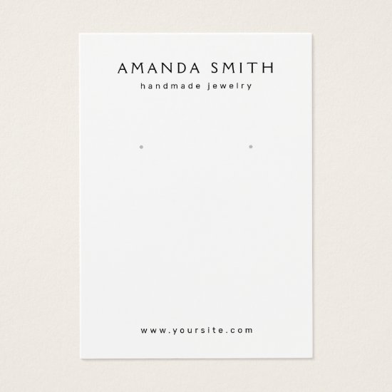 Elegant white custom logo earring display card