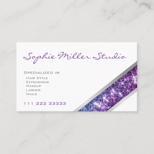 Elegant White Custom Photo Services and Open Hours Business Card