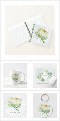 Elegant White Daisies with Monogram