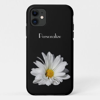 Elegant White Daisy Flower With Name Iphone 11 Case by PhotographyTKDesigns at Zazzle