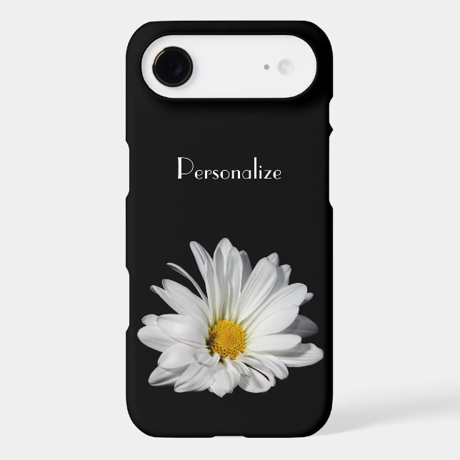 Elegant White Daisy Flower With Name Case-Mate iPhone Case (Back)