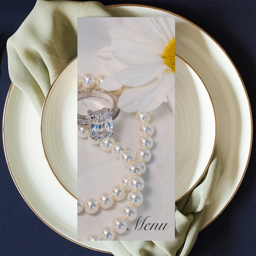 Elegant White Daisy Wedding Menu