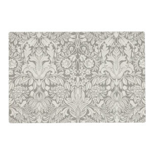 Elegant White Damask Floral Home Decor Placemat
