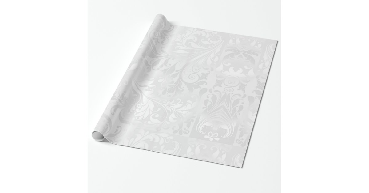Elegant White Damask Wrapping Paper Zazzle