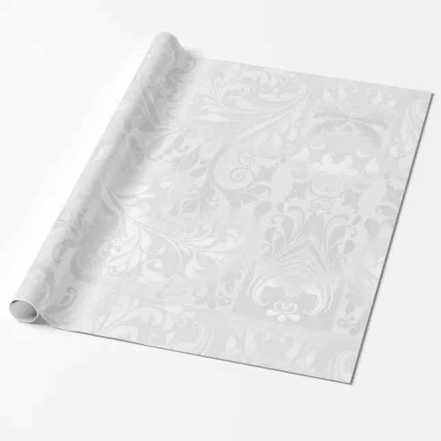 Elegant White Damask Wrapping Paper Zazzle
