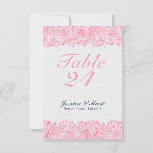 Elegant White Damasks  Pink Floral Paisley Lace Invitation