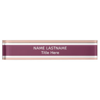 Elegant white &Dark Salm custom name Desk Name Plate