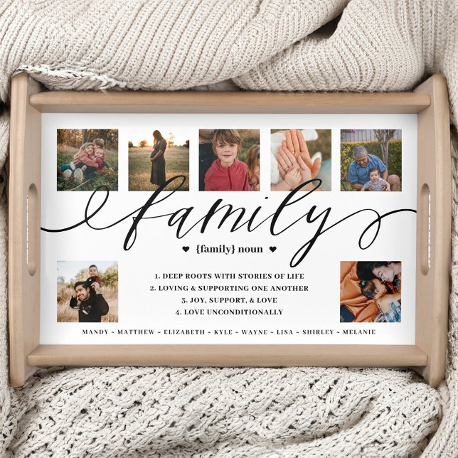 Elegant White Definition of family Photo Keepsake Serving Tray (Elegant White Definition of family Photo Keepsake Serving Tray)