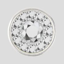 Elegant White Diamonds Glitter Lapel Pin