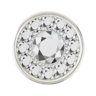 Elegant White Diamonds Glitter Lapel Pin
