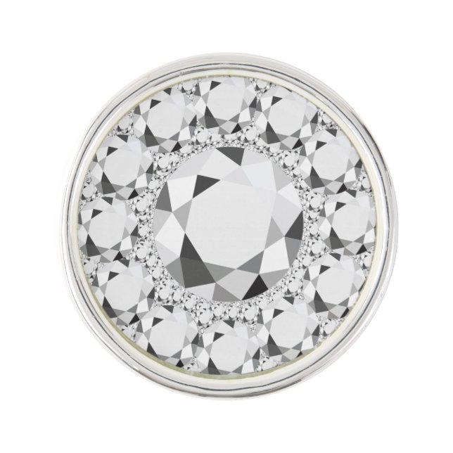 Elegant White Diamonds Glitter Lapel Pin (Front)
