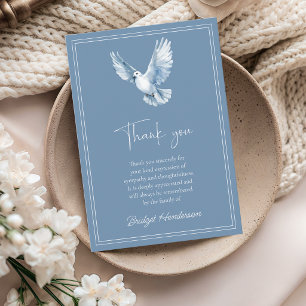Elegant White Dove Funeral Thank You Card