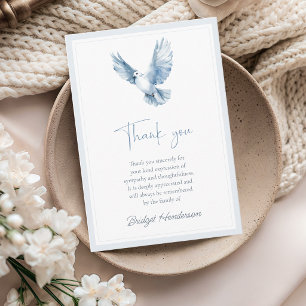 Elegant White Dove Funeral Thank You Card