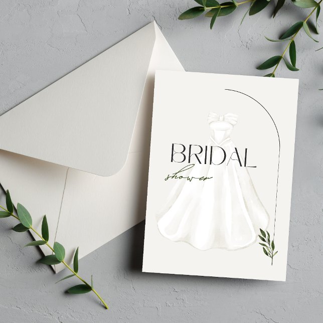 Elegant White Dress Bridal Shower Invitation (Creator Uploaded)
