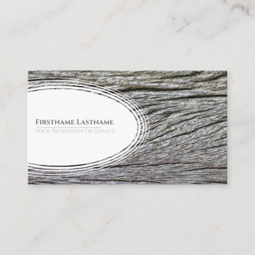 Elegant white ellipse wooden style wood grain business card