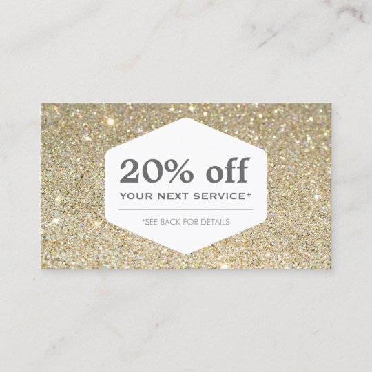 ELEGANT WHITE EMBLEM ON GOLD Discount Coupon Card