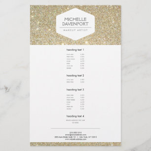 ELEGANT WHITE EMBLEM ON GOLD GLITTER Flyer