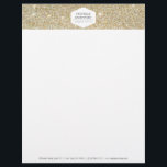 ELEGANT WHITE EMBLEM ON GOLD GLITTER Letterhead<br><div class="desc">Coordinates with the ELEGANT WHITE EMBLEM ON GOLD GLITTER BACKGROUND business collateral. © 1201AM CREATIVE,  LLC</div>