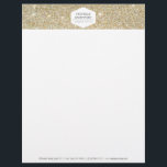 ELEGANT WHITE EMBLEM ON GOLD GLITTER Letterhead<br><div class="desc">Coordinates with the ELEGANT WHITE EMBLEM ON GOLD GLITTER BACKGROUND business collateral. © 1201AM CREATIVE,  LLC</div>