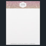 ELEGANT WHITE EMBLEM ON PINK OMBRE GLITTER LETTERHEAD<br><div class="desc">Coordinates with the ELEGANT WHITE EMBLEM ON PINK OMBRE GLITTER BACKGROUND business collateral. © 1201AM CREATIVE,  LLC</div>