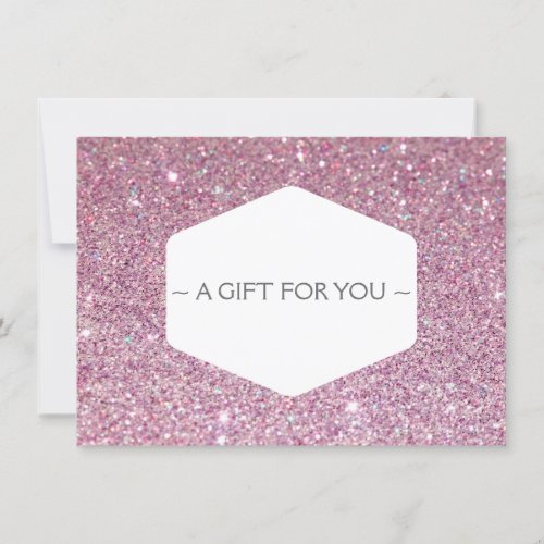 ELEGANT WHITE EMBLEM PINK GLITTER Gift Certificate