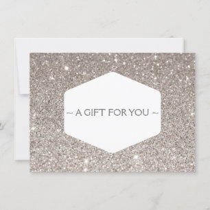 ELEGANT WHITE EMBLEM SILVER GLITTER Gift Card
