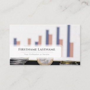 Elegant white euro money chart as financial expert business card