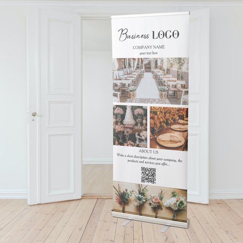 Elegant White Event Planning Business 4 Photos  Retractable Banner