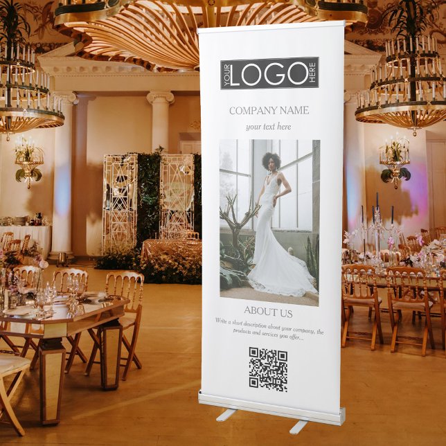 Elegant White Event Planning Business Logo Photo Retractable Banner (Elegant White Event Planning Business Logo Photo Retractable Banner)