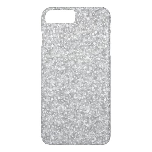 Elegant White Faux Glitter  Sparkless iPhone 8 Plus7 Plus Case