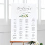 Elegant White Floral Alphabetical Seating Chart Foam Board