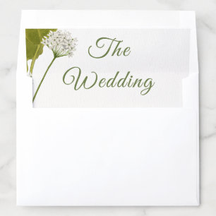 Elegant White Floral Botanical Wedding Envelope Liner