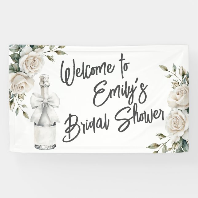 Elegant White Floral Brunch and Bubbly Banner (Horizontal)