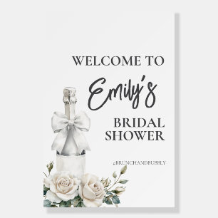 Elegant White Floral Brunch and Bubbly Foam Board