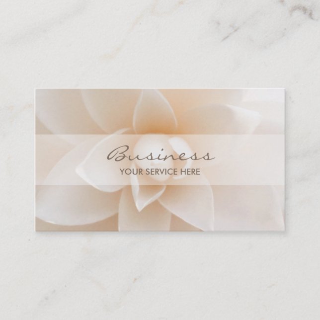 Elegant White Floral Business Cards (Front)