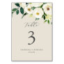 Elegant White Floral | Champagne Table Number