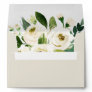 Elegant White Floral Champagne Wedding Invitation Envelope