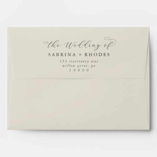 Elegant White Floral Champagne Wedding Invitation Envelope | Zazzle