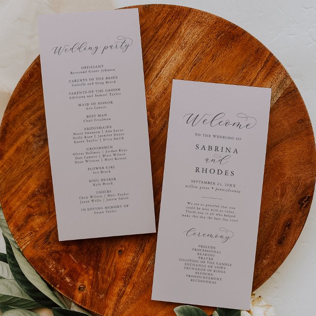 Elegant White Floral Coordinate | Blush Wedding Program (Creator Uploaded)