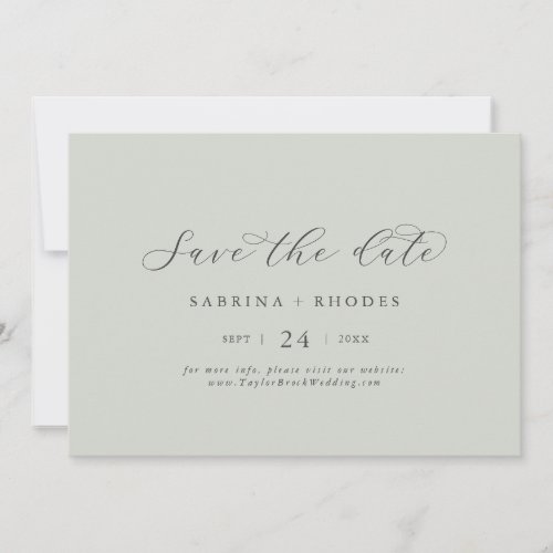 Elegant White Floral Coordinate  Sage Green Save The Date