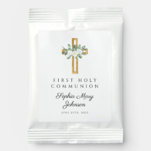 Elegant White Floral First Communion Hot Chocolate Drink Mix