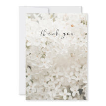 Elegant White Floral Flat Thank You Card