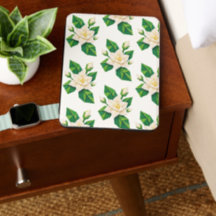 Elegant White Floral Green Monstera Leaves Patter