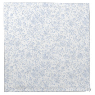 Elegant White Floral Hibiscus Daisies Pattern Cloth Napkin