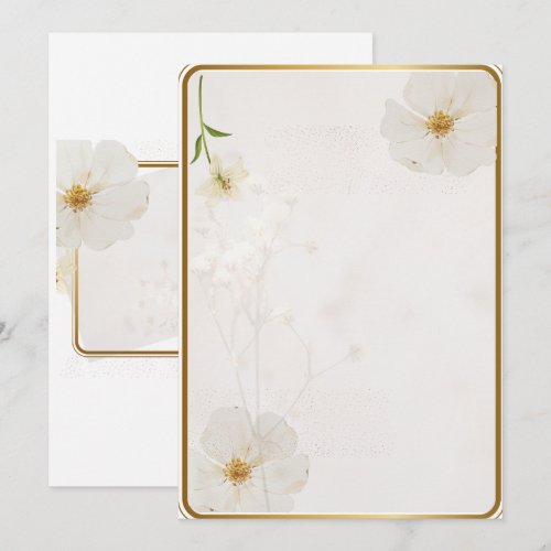 Elegant White Floral Invitation Card | Minimalist