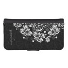 Elegant White Floral Lace 2 Over Black Background