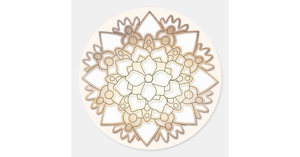 Elegant White Floral Lotus Mandala Flower Sticker | Zazzle